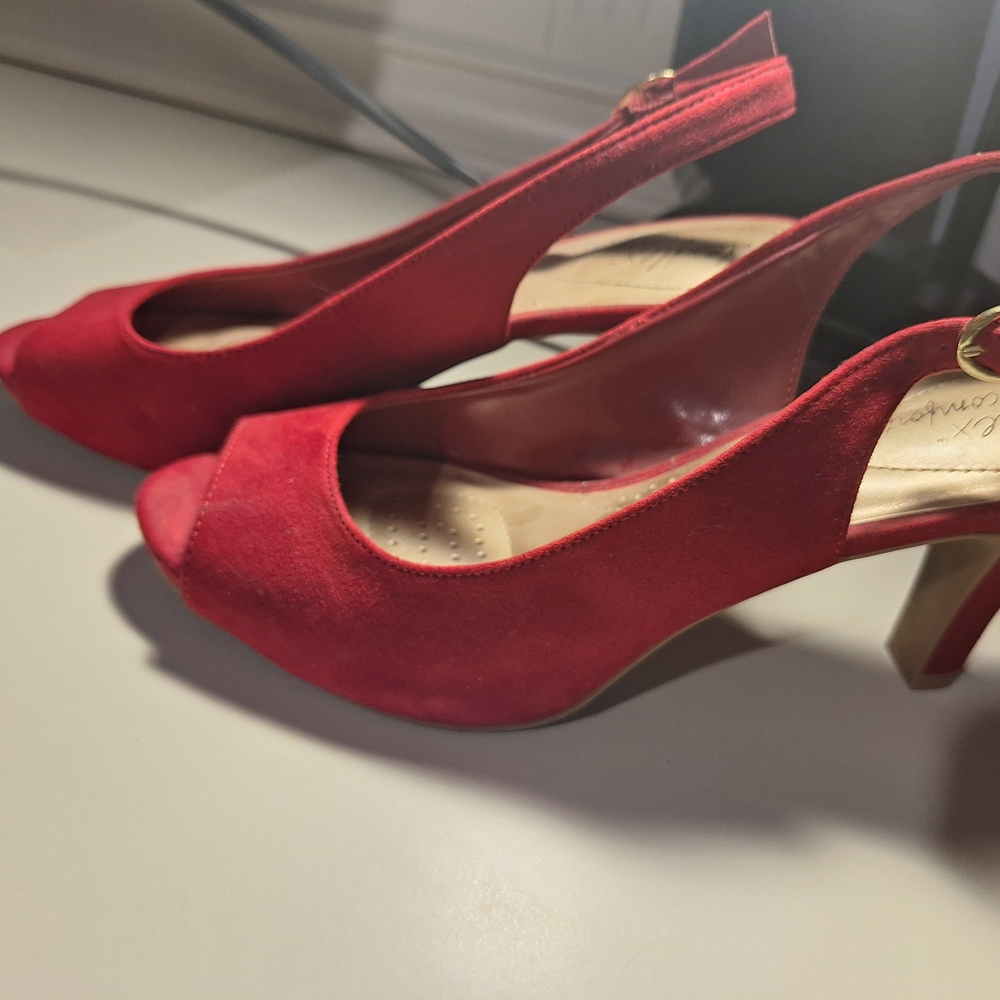 Elegant Red Slingback Heels